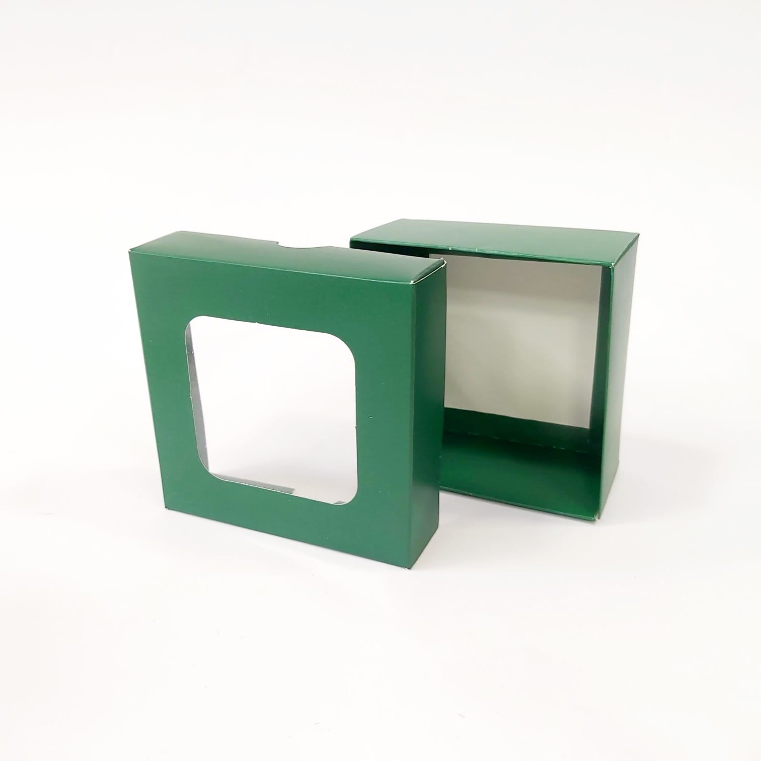 10x10x5 Cm Pencereli Karton Kare Asetat Kutu 20 li