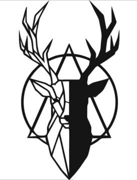 Siyah Ahşap Geyik  Duvar Süsü(55*30cm)