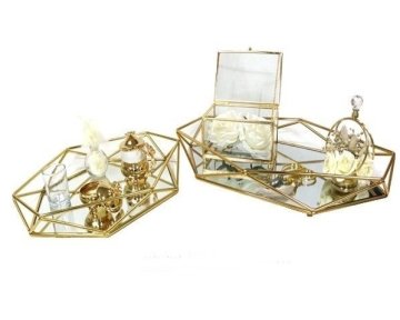 Süslü Prizma Lüks Söz & Damat Tepsi Seti ALTIN SET