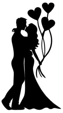 Siyah Ahşap Balonlu Çift  Duvar Süsü(50*30cm)