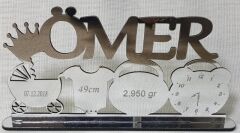 Bebeğe özel pleksi isimlik ALTIN