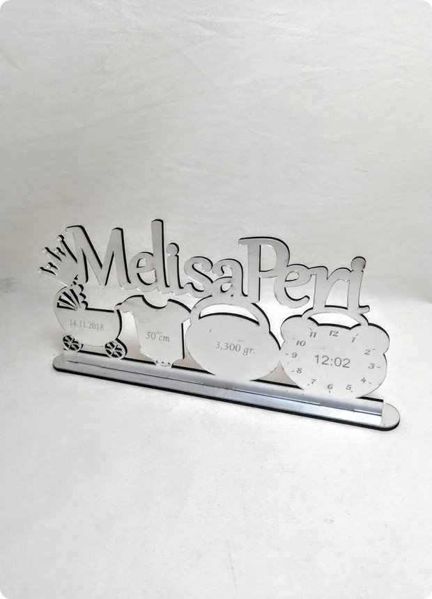 Bebeğe özel pleksi isimlik ALTIN