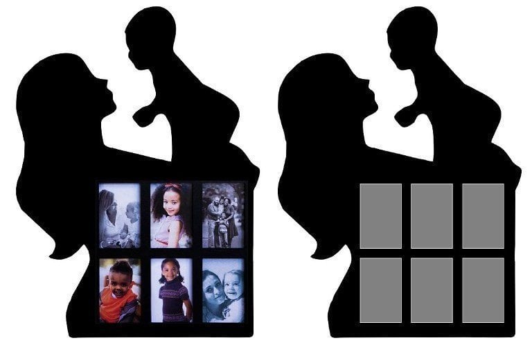 Siyah Ahşap Anne & Bebek Çerç. Duvar Süsü 50*37cm