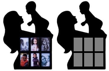 Siyah Ahşap Anne & Bebek Çerç. Duvar Süsü 50*37cm