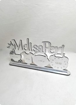 Bebeğe özel pleksi isimlik GUMUS