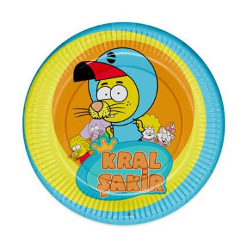 8 li Kral Şakir Action Karton Tabak 23 cm