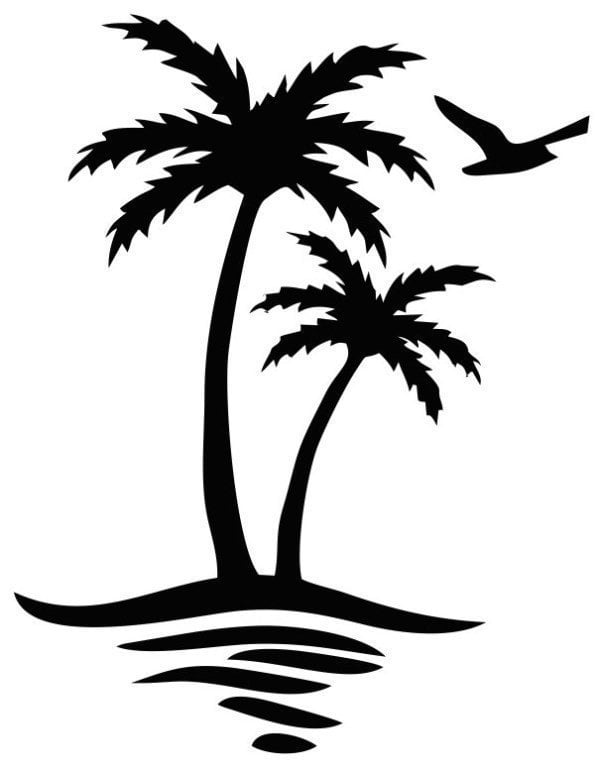 Siyah Ahşap Palmiyeli Duvar Süsü(60*45cm)