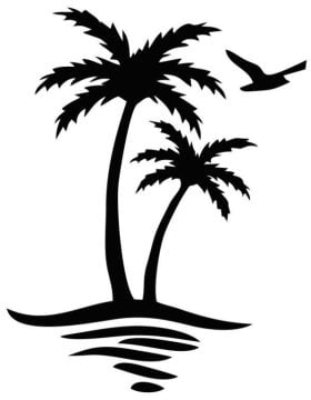 Siyah Ahşap Palmiyeli Duvar Süsü(60*45cm)