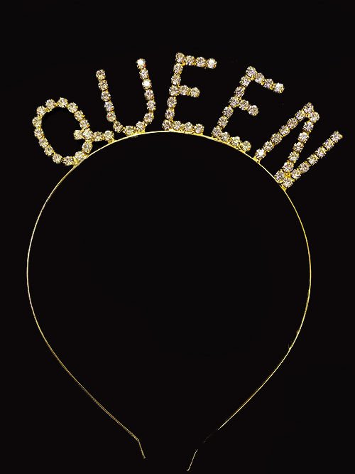 Kristal Taşlı Queen Tacı Kraliçe Tacı Altın Gold Renk 12x17 cm