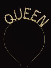 Kristal Taşlı Queen Tacı Kraliçe Tacı Altın Gold Renk 12x17 cm