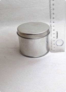 12 Li 8x6,5 Cm Gümüş Büyük Teneke Mum Kutusu