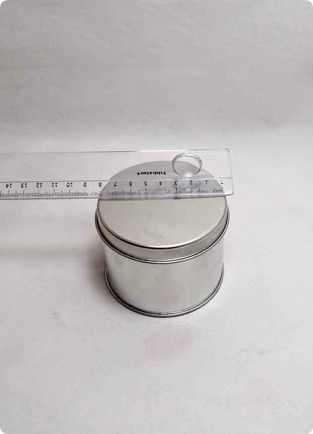 12 Li 8x6,5 Cm Gümüş Büyük Teneke Mum Kutusu
