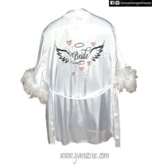 Bride Yazılı Saten Sabahlık ISME OZEL