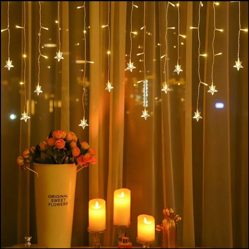 Yıldız 4mt 96 Led Işıklı (19 Saçak 40-50-60 cm)
