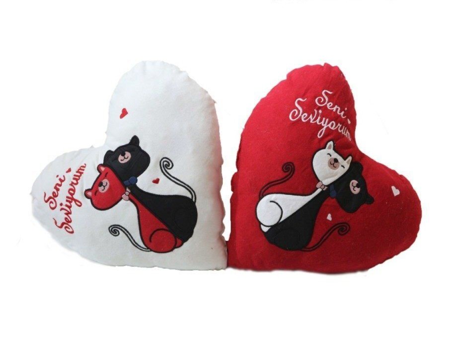 Kedili Kalp Yastık