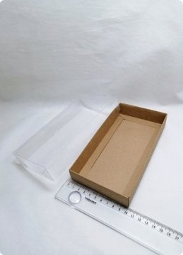 20x10x3 Cm Altı Karton, Üstü Asetat / Şeffaf Kapaklı Kutu 10 Lu