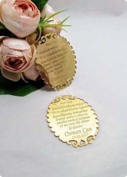Dualı tırtıklı oval pleksi ayna (8*6.5cm) GUMUS