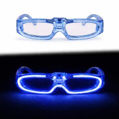 Mavi LED Işıklı Parti Gözlüğü 3 Modlu – Glow & Gece Eğlence Gözlüğü
