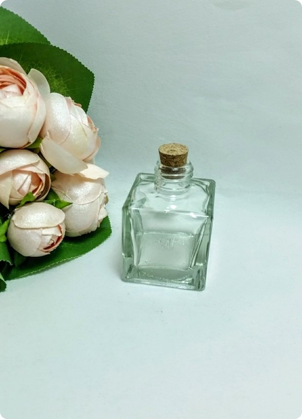 50 Li Mantar tıpalı Kare bambu Cam Şişe