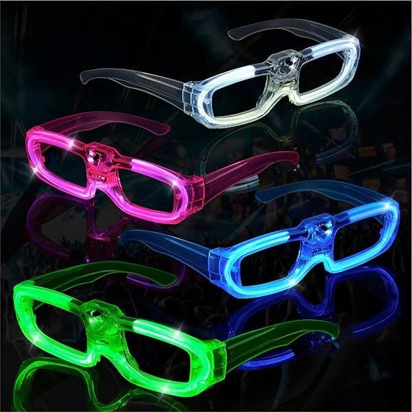 Pembe LED Işıklı Parti Gözlüğü 3 Modlu – Glow & Gece Eğlence Gözlüğü