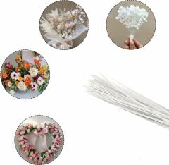 Roco Paper Çiçek Teli  No:18 (1.5mm) - 9 Adet 60 cm - Beyaz