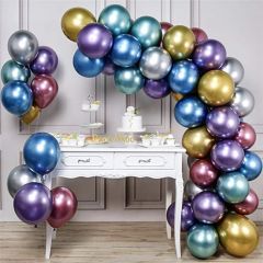 Rengarenk Krom Balon 100 Adet ve Kemer Zincir Seti 5 Metre