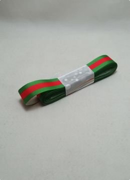 2 Cm Yılbaşı Kırmızı Yeşil Çizgili Grogren Kurdele 10 Mt.