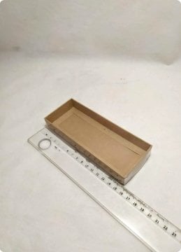 6x16x2 Cm Altı Karton, Üstü Asetat/Şeffaf Kapaklı dikdörtgen Kutu 25 li