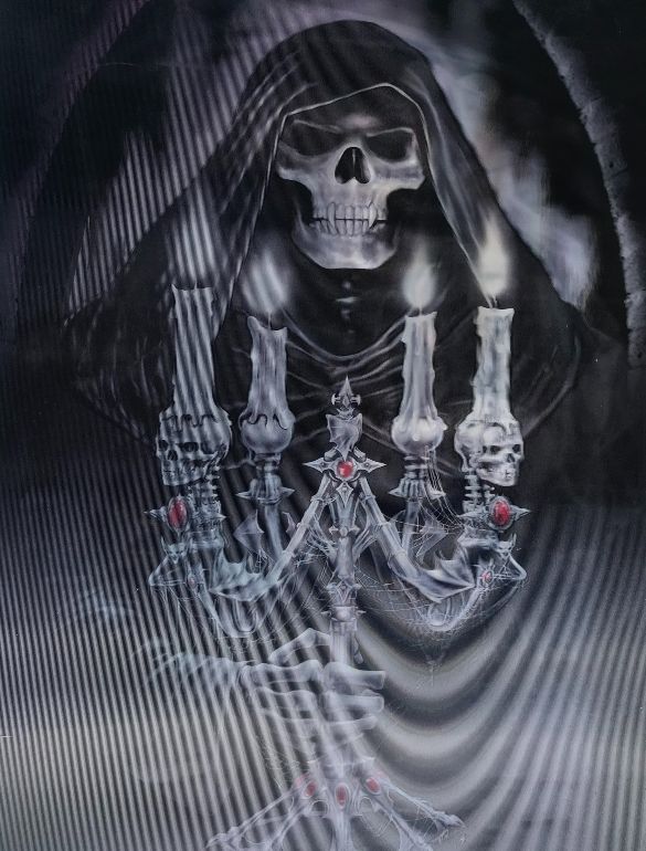 3 Boyutlu Resim  3 Farklı Resim Değişenli Halloween İskelet Tablosu 30x40 cm