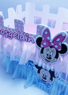 Bebek şekeri sunum çit Sepet mini mouse / miki mouse