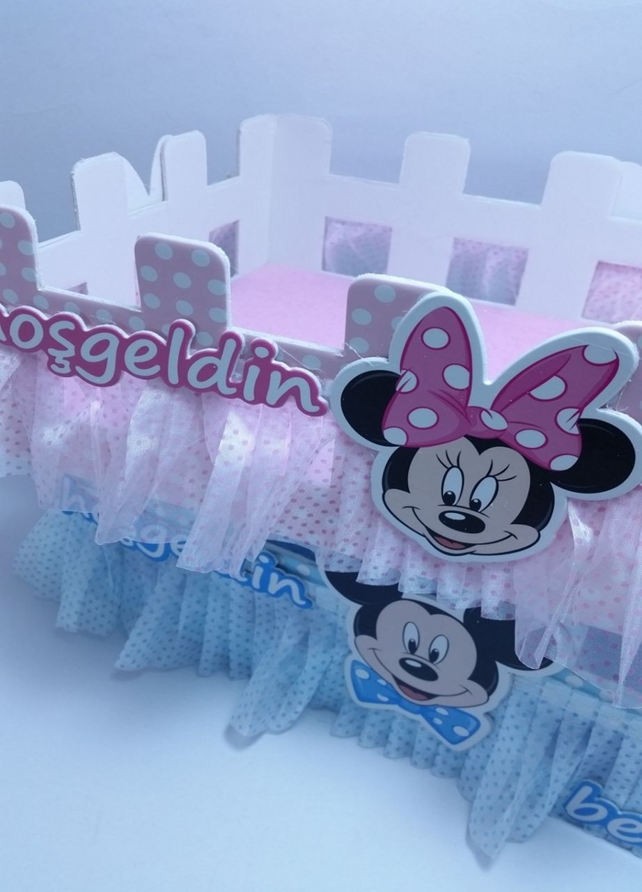 Bebek şekeri sunum çit Sepet mini mouse / miki mouse