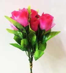 Yapay Plastik Gül 6 Adet 26 cm