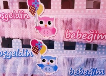 Bebek şekeri sunum çit Sepet Baykuşlu