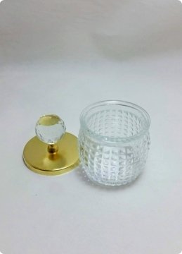 20 Adet Kristal Tepeli Kristalize Cam Kavanoz Lokumluk,Çerezlik