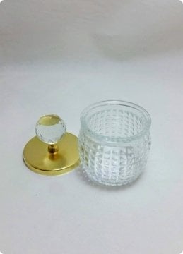 20 Adet Kristal Tepeli Kristalize Cam Kavanoz Lokumluk,Çerezlik