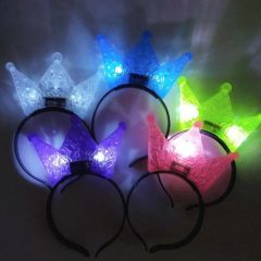 Ekstra Lüks Parlak Yanıp Sönen Led Işıklı Kral-Kraliçe Tacı Parti Tacı 16x18 cm