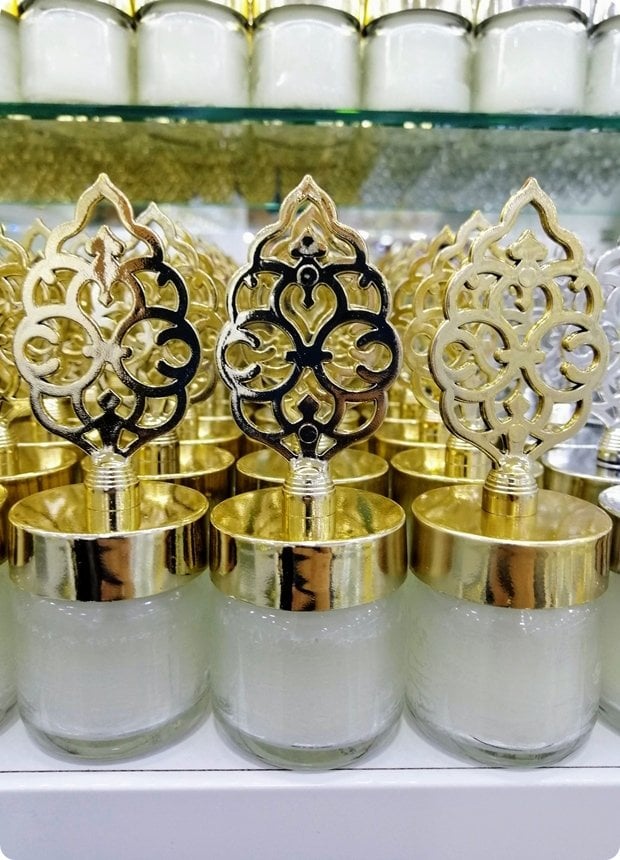20 li Pvc Tuğra Tepelikli Mumlu Cam Kavanoz