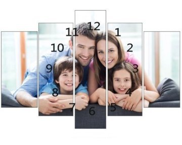 Kişiye Özel 5 li Tablo & Duvar Saati (100*60 cm) DUVAR SAATI