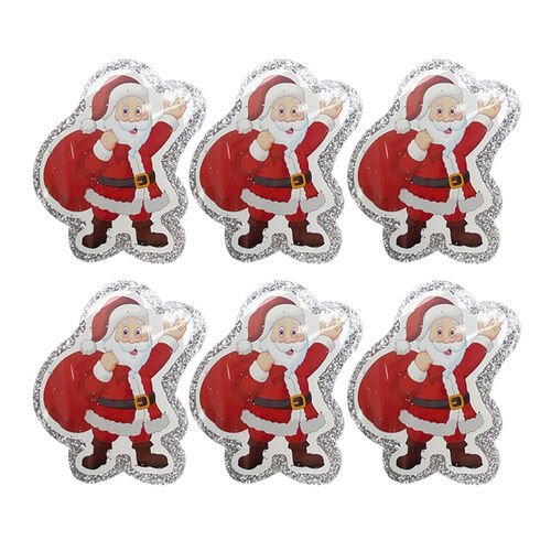 6 Lı Simli Strafor Noel Baba Yılbaşı Ağaç Süsü