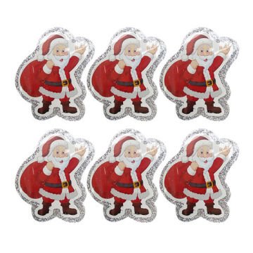 6 Lı Simli Strafor Noel Baba Yılbaşı Ağaç Süsü