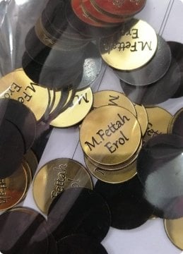 2,5 Cm Yuvarlak Pleksi Ayna Lazer Kesim Altın - 100 Adet / Paket