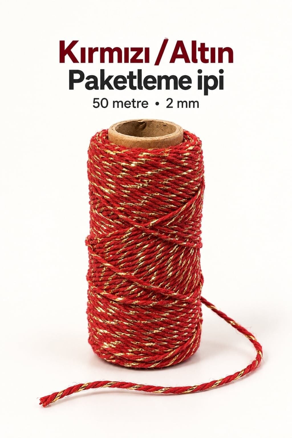 2 mm 50 metre Kırmızı Altın  İp