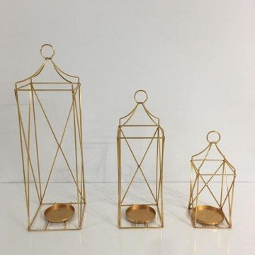 3 Lü Metal Fener / Şamdan