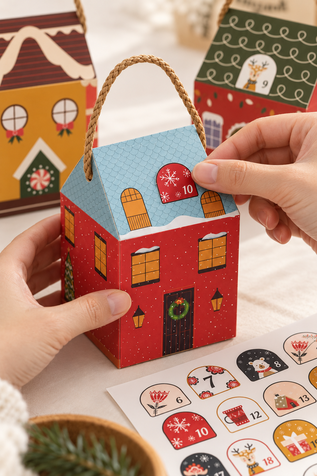 Advent Calender Set Renkli Evler 24'lü Set