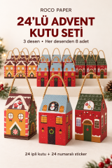 Advent Calender Set Renkli Evler 24'lü Set