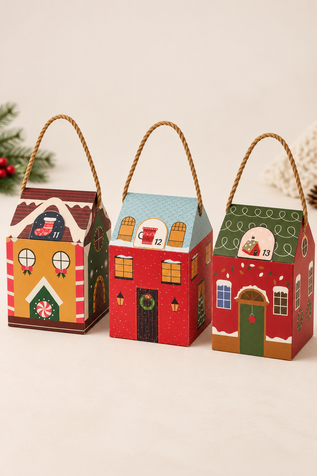 Advent Calender Set Renkli Evler 24'lü Set