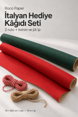 Yeniyıl paketleme Seti Kırmızı ve Koyu yeşil 70*2 mt 2 ip