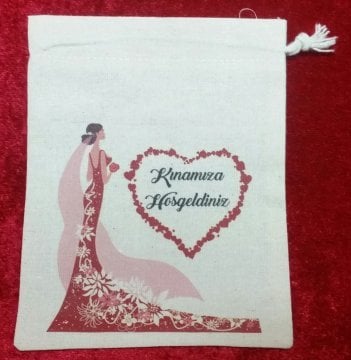 10 Lu Baskılı Kınamıza Hoşgeldiniz Kese (11x14 cm)