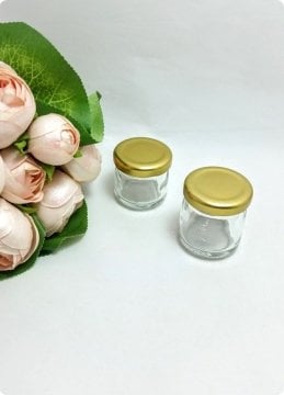 10 Lu Gold Kapaklı Minik Cam kavanoz (29 cc / 40 cc)