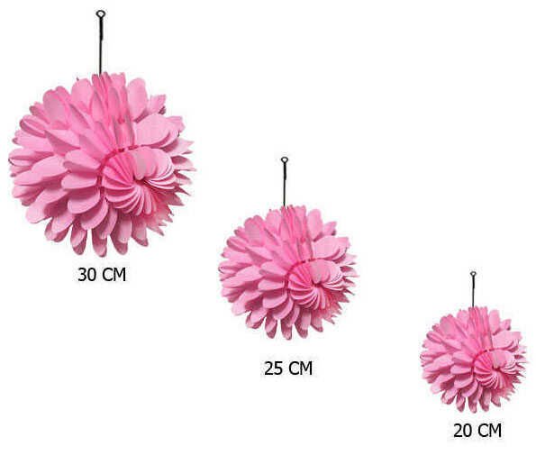 SÜS PONPON PETEKLİ 3LÜ SET PEMBE PK:1 KL:120